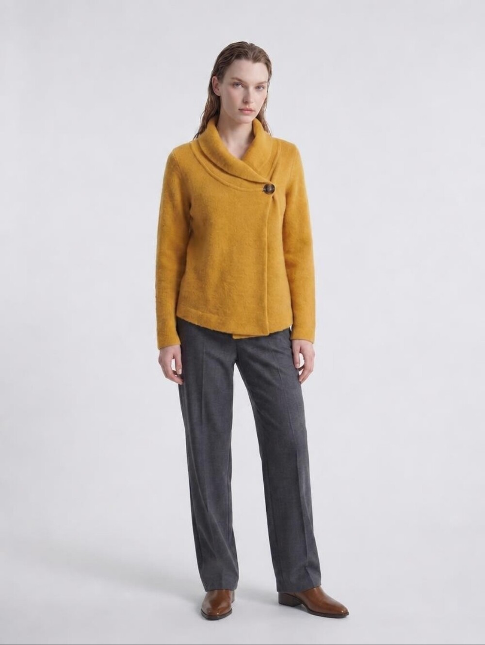 Adrienne Vittadini Wrap Front Knit Jacket - Medium